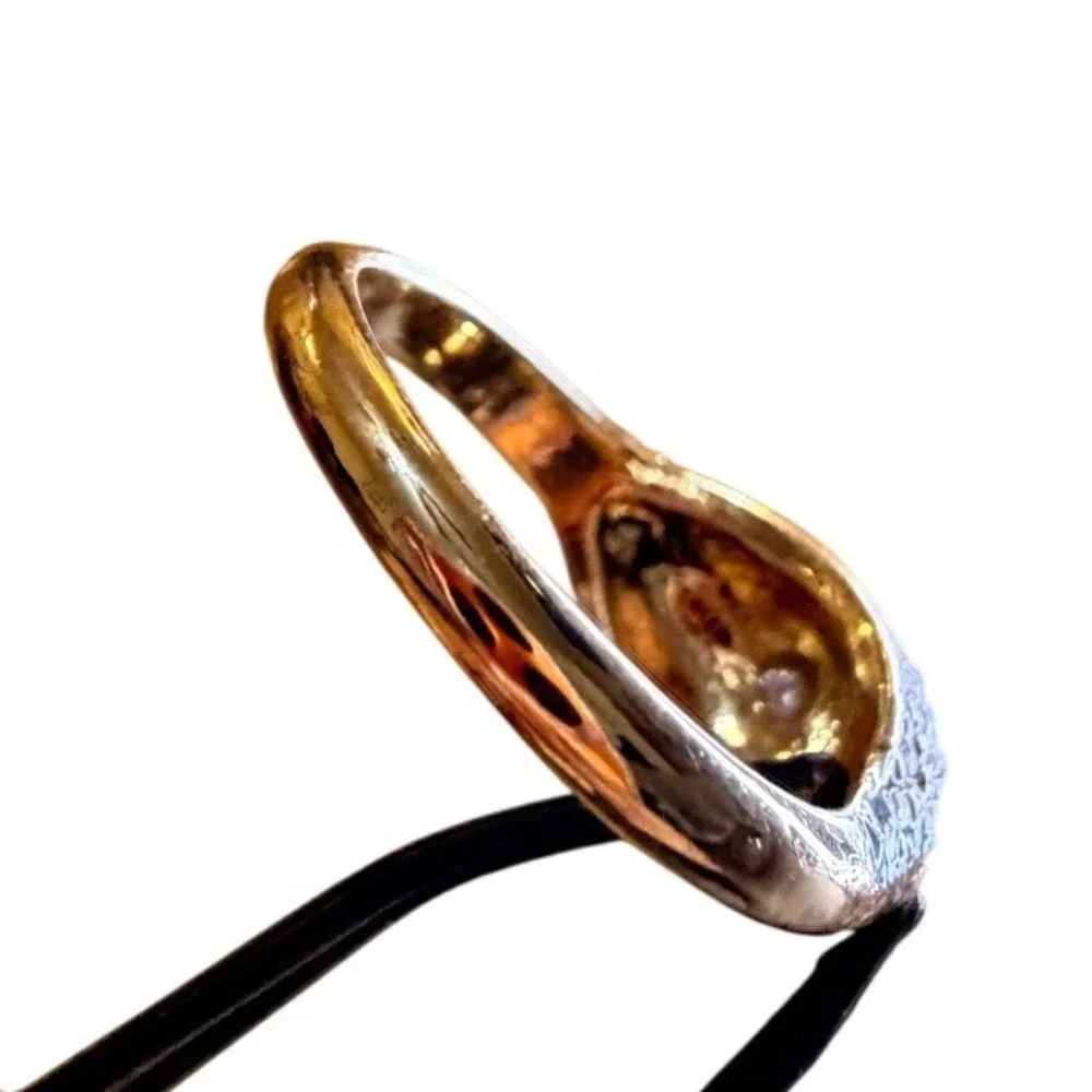 Dazzling Pave Ring Gold Tone  Dome Sparkle Cocktail Ring Size 8
